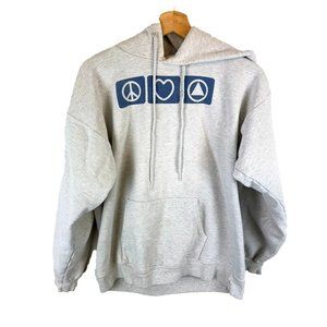 VTG Vintage 90s Hanes Men's Light Grey Pullover Hoodie M  (38-40)